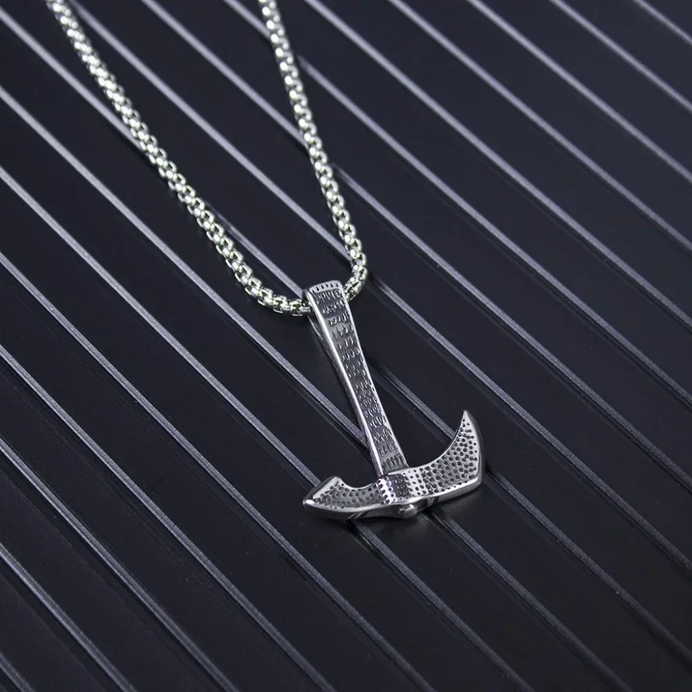 ❤️Stainless steel chain axe pendant necklace for women/men, N90201P220